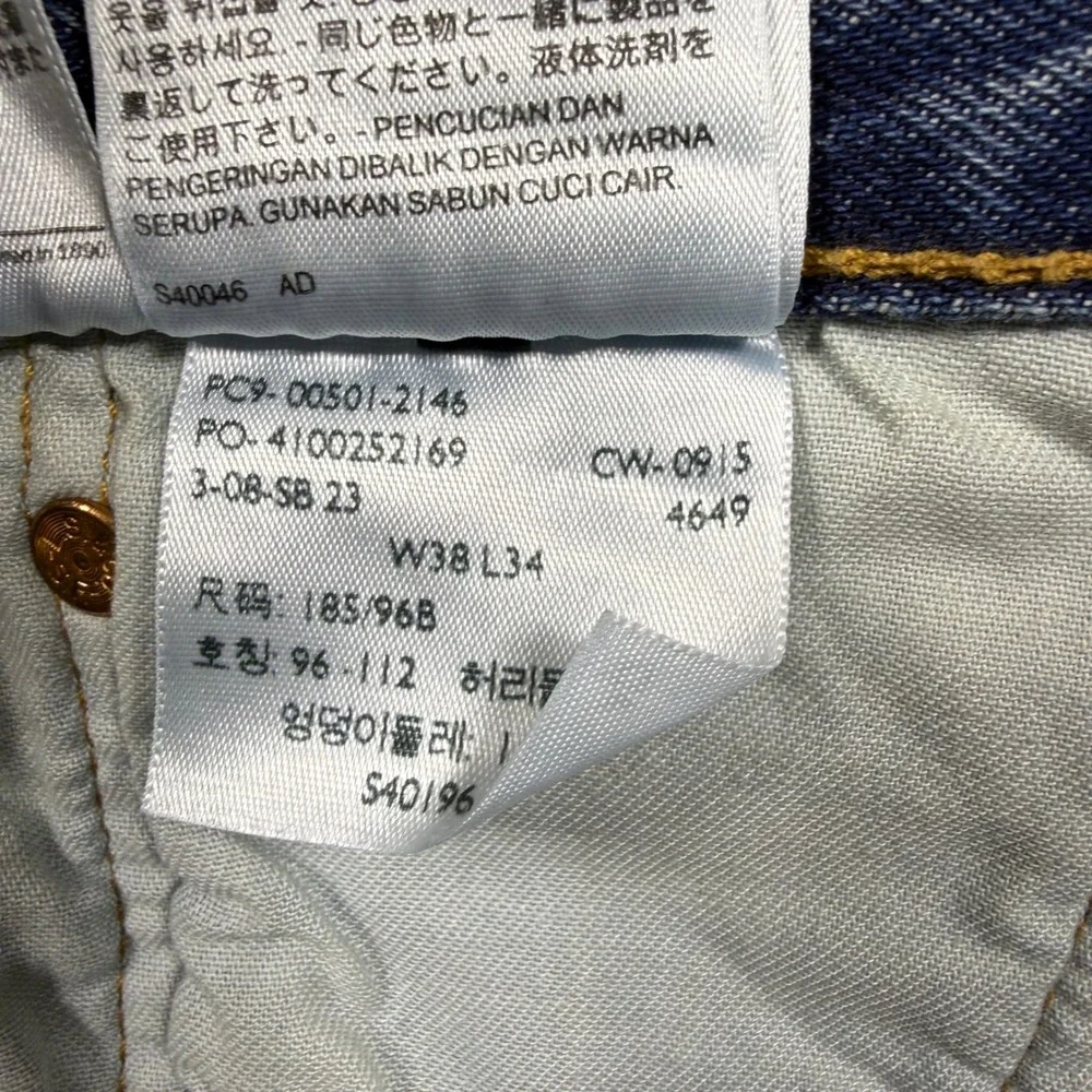 Levis 501 Original Fit Mens Medium Wash Blue Denim Straight Leg Jeans 38x34